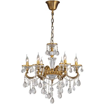 Люстра Odeon light 2454/6 Люстра Odeon light 2454/6Подвесные<br>Сочетание белоснежных и золотых цветовых палитр в тандеме с хрустальным наполнением – настоящее превосходство престижной классики! Именно она реализована итальянскими профессионалами в роскошной подвесной люстре Odeon light 2454/6, исполненной в формах изысканных канделябров с каплями пламенного света по периметру. Грацию изгибов невозможно передать только словами, ведь покорение ею гарантировано при первом взгляде. Дополнительным преимуществом люстры Odeon light 2454/6 является возможность крепления конструкции на зеркальной поверхности. Поэтому, если Вы задумались, украсить свой дом в благородной тенденции к шику и престижу, то свет в итальянском исполнении – прекрасный выбор!<br><br>Установка на натяжной потолок: Да<br>S освещ. до, м2: 16<br>Крепление: Крюк<br>Тип лампы: накаливания / энергосбережения / LED-светодиодная<br>Тип цоколя: E14<br>Количество ламп: 6<br>MAX мощность ламп, Вт: 60<br>Диаметр, мм мм: 680<br>Высота, мм: 700<br>Оттенок (цвет): белый<br>Цвет арматуры: золотой