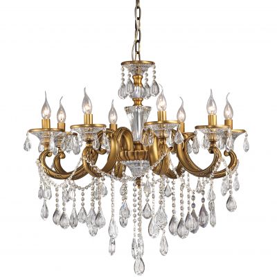 Люстра Odeon light 2454/8 Люстра Odeon light 2454/8Подвесные<br>Тандем великолепия – это гармоничное сочетание эстетичных форм, цвета и светового насыщения. Итальянские мастера постарались на славу во благо престижа и шика, когда создавали люстру Odeon light 2454/8 в хрустальном исполнении. Вся концепция стилизована под сочетание изысканных позолоченных канделябров с аккуратными каплями пламенного света по периметру. Настоящим изыском являются целые нити прозрачного хрусталя, переливающиеся различными оттенками цветового спектра. Только представьте, что всё это благородство может сиять на Ваших великолепных просторах! К тому же люстра Odeon light 2454/8 станет непревзойдённым полноценным украшением роскошного интерьера.<br><br>Установка на натяжной потолок: Да<br>S освещ. до, м2: 21<br>Крепление: Крюк<br>Тип лампы: накаливания / энергосбережения / LED-светодиодная<br>Тип цоколя: E14<br>Количество ламп: 8<br>MAX мощность ламп, Вт: 60<br>Диаметр, мм мм: 800<br>Высота, мм: 800<br>Оттенок (цвет): белый<br>Цвет арматуры: золотой