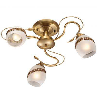 Люстра Odeon light 2459/3 Люстра Odeon light 2459/3Потолочные<br>Если говорить об исключительном композиционном решении в дизайне светильника, то в этой позиции уникальна потолочная люстра Odeon light 2459/3. Она выполнена в безупречном стиле модерн. Вся конструкция бронзового мерцания имеет мягкие изгибы, перекликающиеся с флористическими деталями в виде изящных золотистых лепестков. Это придаёт изделию утончённость и мягкую роскошь. Белоснежные плафоны по диагонали украшены гранулированными деталями, элегантно расположенными в два параллельных ряда. Люстра Odeon light 2459/3 несёт в себе очаровательную изысканность, словно драгоценное ювелирное изваяние. Ваш интерьер наполнится роскошным сиянием в исключительно прекрасной огранке!<br><br>Установка на натяжной потолок: Ограничено<br>S освещ. до, м2: 8<br>Крепление: Планка<br>Тип лампы: накаливания / энергосбережения / LED-светодиодная<br>Тип цоколя: E27<br>Количество ламп: 3<br>MAX мощность ламп, Вт: 60<br>Диаметр, мм мм: 520<br>Высота, мм: 220<br>Оттенок (цвет): белый<br>Цвет арматуры: бронзовый