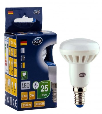 Лампа светодиодная REV 32362 4 LED R39 Е14 3W 250Лм, 4000K, холодный свет Лампа светодиодная REV 32362 4 LED R39 Е14 3W 250Лм, 4000K, холодный светЗеркальные E27, E14<br>В интернет-магазине «Светодом» можно купить не только люстры и светильники, но и лампочки. В нашем каталоге представлены светодиодные, галогенные, энергосберегающие модели и лампы накаливания. В ассортименте имеются изделия разной мощности, поэтому у нас Вы сможете приобрести все необходимое для освещения. Лампа REV 32362 4 LED R39 Е14 3W 250Лм, 4000K, холодный свет обеспечит отличное качество освещения. При покупке ознакомьтесь с параметрами в разделе «Характеристики», чтобы не ошибиться в выборе. Там же указано, для каких осветительных приборов Вы можете использовать лампу REV 32362 4 LED R39 Е14 3W 250Лм, 4000K, холодный светREV 32362 4 LED R39 Е14 3W 250Лм, 4000K, холодный свет. Для оформления покупки воспользуйтесь «Корзиной». При наличии вопросов Вы можете позвонить нашим менеджерам по одному из контактных номеров. Мы доставляем заказы в Москву, Екатеринбург и другие города России.<br><br>Цветовая t, К: CW - холодный белый 4000 К<br>Тип лампы: LED - светодиодная<br>Тип цоколя: E14<br>MAX мощность ламп, Вт: 3