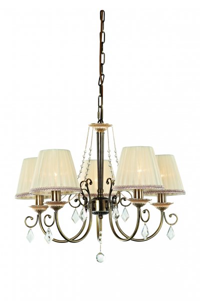 Люстра подвесная St luce SL124.323.05 Люстра подвесная St luce SL124.323.05Подвесные<br>Касаемо коллекции модели St luce SL124.323.05 хотелось бы отметить основные моменты: Изящные люстры серии Entusia гармонично впишутся в гостиную, спальню, кабинет, оформленные в стиле модерн или классика. Тонкие детали арматуры выполнены из металла оттенков античной бронзы и французского золота и украшены филигранным орнаментом. Текстильные абажуры декорированы ажурной тесьмой. Привлекает внимание крупная хрустальная подвеска в центре, которая крепится на гирлянде из хрустальных бусин. Такие же гирлянды украшают люстру в центре и прекрасно сочетаются с ромбовидными хрустальными подвесами.<br><br>Установка на натяжной потолок: Да<br>S освещ. до, м2: 20<br>Крепление: Крюк<br>Тип лампы: накаливания / энергосбережения / LED-светодиодная<br>Тип цоколя: E14<br>Количество ламп: 5<br>Ширина, мм: 470<br>MAX мощность ламп, Вт: 60<br>Длина, мм: 590<br>Высота, мм: 290<br>Поверхность арматуры: глянцевая<br>Оттенок (цвет): золотой<br>Цвет арматуры: бронзовый