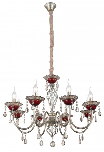 Светильник St luce SL139.303.08 Светильник St luce SL139.303.08Подвесные<br>Касаемо коллекции модели St luce SL139.303.08 хотелось бы отметить основные моменты: Роскошь аристократических дворцов Европы вдохновила дизайнеров на создание коллекции люстр Rubino. Величественная металлическая конструкция этой люстры окрашена в серебристо-перламутровый цвет и дополнена вставками декоративного стекла цвета рубина. Украшают люстру хрустальные подвески коньячного цвета.<br><br>Установка на натяжной потолок: Да<br>S освещ. до, м2: 16<br>Крепление: Крюк<br>Тип лампы: накаливания / энергосбережения / LED-светодиодная<br>Тип цоколя: E14<br>Количество ламп: 8<br>MAX мощность ламп, Вт: 40<br>Диаметр, мм мм: 529<br>Высота, мм: 747<br>Поверхность арматуры: матовая<br>Цвет арматуры: серебристый