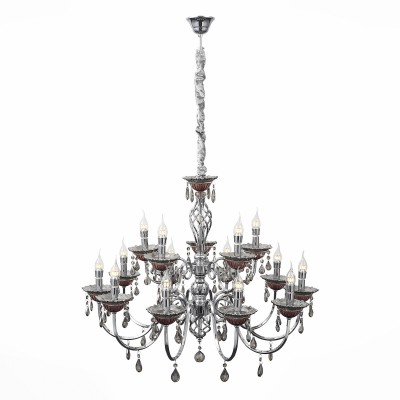 Светильник St Luce SL139.103.15 Светильник St Luce SL139.103.15Подвесные<br>Если Вы настроены купить светильник модели SL13910315, то обратите внимание: Люстры коллекции Rapimento прекрасно впишутся в современный классический интерьер зала, кабинета, спальни, придадут обстановке роскошь и аристократичность. В этих моделях дизайнеры умело воплотили сочетание классических форм и современных материалов. Хромированные металлические основания люстр украшаютстеклянные чаши из бордового стекла и подвесы из хрусталя цвета коньяка. Великолепные в своем цветовом воплощении, модели привлекают своей красотой и элегантностью.<br><br>Установка на натяжной потолок: Да<br>S освещ. до, м2: 30<br>Тип лампы: Накаливания / энергосбережения / светодиодная<br>Тип цоколя: E14<br>Количество ламп: 15<br>MAX мощность ламп, Вт: 40<br>Диаметр, мм мм: 695<br>Высота, мм: 878 - 1500