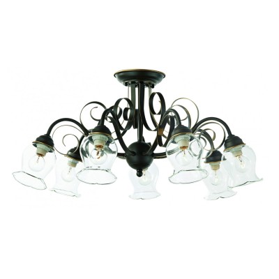 Светильник потолочный St luce SL145.302.07 Светильник потолочный St luce SL145.302.07Потолочные<br>Касаемо коллекции модели St luce SL145.302.07 хотелось бы отметить основные моменты: Люстры коллекции Stelia могут украсить как классический интерьер гостиной, так и интерьеры в стиле модерн или гранж. Светильники представлены в двух цветах арматуры, выполненной из металла, с имитацией ковки под старину. Металлические детали декорированы золотой фольгой. Люстры серии Stelia снабжены керамическими патронами, которые в совокупности с дутым прозрачным стеклом, помимо декоративной функции обеспечивают надежность и гарантируют долгий срок службы.<br><br>Установка на натяжной потолок: Да<br>S освещ. до, м2: 28<br>Крепление: Планка<br>Тип лампы: накаливания / энергосбережения / LED-светодиодная<br>Тип цоколя: E14<br>Количество ламп: 7<br>Ширина, мм: 700<br>MAX мощность ламп, Вт: 60<br>Диаметр, мм мм: 700<br>Длина, мм: 700<br>Высота, мм: 340<br>Поверхность арматуры: матовая<br>Цвет арматуры: коричневый