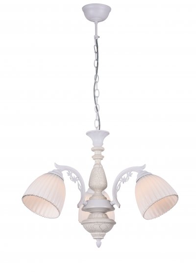 Светильник St luce SL151.503.03 Светильник St luce SL151.503.03Подвесные<br>Касаемо коллекции модели St luce SL151.503.03 хотелось бы отметить основные моменты: Классическая форма светильников Fiore гармонично передаёт традиции и вкусы классических канонов. Светильники подходят для освещения и оформления интерьера гостиных, спален, столовых в классическом стиле или стиле Гранж. Металлическое основание люстры окрашно в белый цвет и искусственно состарено. Стеклянные плафоны по краю вручную расписаны золотым узором.<br><br>Установка на натяжной потолок: Да<br>S освещ. до, м2: 6<br>Крепление: Крюк<br>Тип лампы: накаливания / энергосбережения / LED-светодиодная<br>Тип цоколя: E27<br>Количество ламп: 3<br>MAX мощность ламп, Вт: 40<br>Диаметр, мм мм: 560<br>Высота, мм: 420<br>Поверхность арматуры: матовая<br>Цвет арматуры: белый