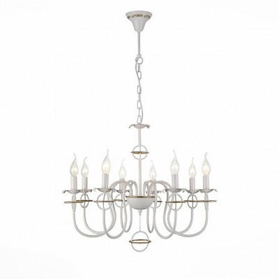 Светильник St Luce SL156.503.08 Светильник St Luce SL156.503.08Подвесные<br>Если Вы настроены купить светильник модели SL15650308, то обратите внимание: Модели коллекции Purita гармонично впишутся в современный интерьер в неоклассическом стиле, стиле гранж или кантри. Изящные металлические основания люстр окрашены белой краской и патинированы золотом. Лёгкость и лаконичность этих люстр привнесут в помещение атмосферу душевности и уюта.<br><br>Установка на натяжной потолок: Да<br>S освещ. до, м2: 16<br>Тип лампы: Накаливания / энергосбережения / светодиодная<br>Тип цоколя: E14<br>Количество ламп: 8<br>MAX мощность ламп, Вт: 40<br>Диаметр, мм мм: 650<br>Высота, мм: 480 - 930