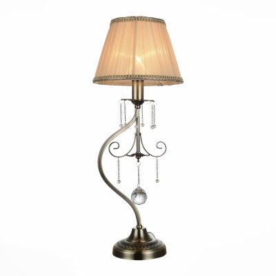Светильник St Luce SL159.304.01 Светильник St Luce SL159.304.01Классические<br>Если Вы настроены купить светильник модели SL15930401, то обратите внимание: Модели коллекции Sorriso наполняют атмосферу пространства мягким светом, который струится вниз, отражаясь в прозрачных хрустальных подвесках. Элегантный металлический каркас, покрытый бронзовым глянцем, придает этим светильникам роскошь и торжественность. Плафоны классической формы, выполнены из бежевой ткани плиссе и декорированы ажурной тесьмой .Светильники Sorriso добавляют уют и торжественность залу, спальне или гостиной, оформленных в классическом стиле<br><br>Тип лампы: Накаливания / энергосбережения / светодиодная<br>Тип цоколя: E14<br>Количество ламп: 1<br>MAX мощность ламп, Вт: 40<br>Диаметр, мм мм: 220<br>Высота, мм: 570