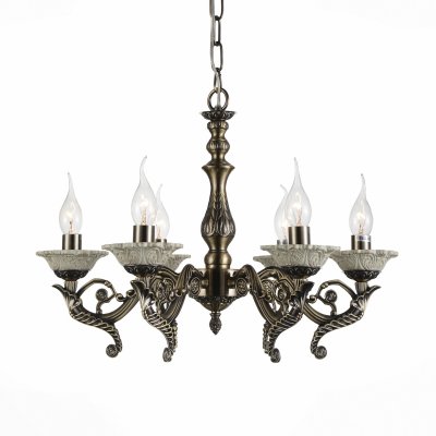 Светильник St Luce SL163.303.06 Светильник St Luce SL163.303.06Подвесные<br>Если Вы настроены купить светильник модели SL16330306, то обратите внимание: Сдержанность и одновременно торжественность характерны для светильников коллекции Vecchio. Глянцевое металлическое основание окрашено в цвет бронзы. Легкие ноты брутальности нивелируются изящными плафорами-свечками, декорированными керамическими чашами. Отсутствие каких-либо абажуров позволяет свету беспрепятственно распространяться по всему пространству комнаты равномерным потоком, освещая все вокруг. Светильники из коллекции Vecchio достойны королевских залов, но найдут место и в современном классическом интерьере зала, кабинета,холла гостиницы, ресторана.<br><br>Установка на натяжной потолок: Да<br>S освещ. до, м2: 12<br>Тип лампы: Накаливания / энергосбережения / светодиодная<br>Тип цоколя: E14<br>Количество ламп: 6<br>MAX мощность ламп, Вт: 40<br>Диаметр, мм мм: 510<br>Высота, мм: 360 - 870
