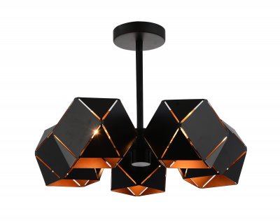 Люстра потолочная St luce SL258.402.05 Enigma Люстра потолочная St luce SL258.402.05 EnigmaПотолочные<br>Касаемо коллекции модели St luce SL258.402.05 хотелось бы отметить основные моменты: Светильники коллекции Enigma вызывают множество ассоциаций. Это и экзотические восточные культуры, и веяние современного мегаполиса. Сочетание чёрного и золотого цветов в покрытии металлического плафоны было удачной дизайнерской находкой. Светильники коллекции Enigma станут как основным, так и дополнительных освещением интерьеров, оформленных в этнической, индустриальном стилях и стиле лофт.<br><br>Установка на натяжной потолок: Да<br>S освещ. до, м2: 10<br>Крепление: Планка<br>Тип лампы: накаливания / энергосбережения / LED-светодиодная<br>Тип цоколя: E14<br>Количество ламп: 5<br>MAX мощность ламп, Вт: 40<br>Диаметр, мм мм: 425<br>Высота, мм: 450<br>Поверхность арматуры: матовая<br>Цвет арматуры: Черный