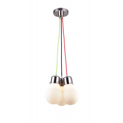 Светильник подвесной St luce SL299.553.03 Светильник подвесной St luce SL299.553.03Тройные<br>Касаемо коллекции модели St luce SL299.553.03 хотелось бы отметить основные моменты: Представленные модели коллекции Buld имеют необычный запоминающийся облик, что позволяет им украсить помещение, оформленное в стиле хай-тек, модерн или постмодерн. Арматура светильников выполнена из металла цвета никель. Рассеиватель изготовлен из белого матированного дутого стекла. В серии есть модель, дополненная цветными шнурами.<br><br>S освещ. до, м2: 9<br>Крепление: планка<br>Тип лампы: накаливания / энергосбережения / LED-светодиодная<br>Тип цоколя: E27<br>Количество ламп: 3<br>Ширина, мм: 300<br>MAX мощность ламп, Вт: 60<br>Диаметр, мм мм: 300<br>Длина, мм: 300<br>Высота, мм: 180<br>Поверхность арматуры: матовая<br>Цвет арматуры: серебристый
