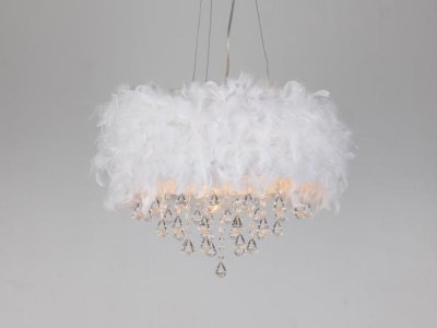 Светильник подвесной St luce SL349.503.08 Светильник подвесной St luce SL349.503.08Подвесные<br>Касаемо коллекции модели St luce SL349.503.08 хотелось бы отметить основные моменты: Люстры серии Capriccio никого не оставят равнодушным. Трудно удержаться от желания прикоснуться к нежному натуральному пуху, который покрывает абажур светильника. Легкая и романтичная в белом исполнении или яркая, игривая в розовом эта люстра станет изысканным акцентом в интерьере комнаты, оформленной в стиле модерн, арт-деко, эклектика. Основание люстры-это металл с покрытием хром. Хрустальные подвески каплевидной формы гармонично завершают причудливый образ люстры.<br><br>Установка на натяжной потолок: Да<br>S освещ. до, м2: 21<br>Крепление: Планка<br>Тип лампы: накаливания / энергосбережения / LED-светодиодная<br>Тип цоколя: E14<br>Количество ламп: 8<br>Ширина, мм: 500<br>MAX мощность ламп, Вт: 40<br>Диаметр, мм мм: 500<br>Длина, мм: 500<br>Высота, мм: 400<br>Поверхность арматуры: глянцевая<br>Оттенок (цвет): белый<br>Цвет арматуры: белый