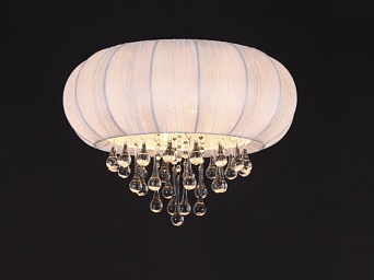 Люстра потолочная St luce SL350.052.05 Люстра потолочная St luce SL350.052.05Потолочные<br>Касаемо коллекции модели St luce SL350.052.05 хотелось бы отметить основные моменты: Preferita-коллекция люстр в стиле арт-деко с тканевыми абажурами в богатой цветовой палитре. Основания светильников выполнены из металла с хромированным покрытием. В абажурах используется специально обработанный жатый шелк, который не рвется и стоек к воздействию температур. Элегантность колекции подчеркивают прозрачные стеклянные подвески каплевидной формы, которые особенно гармонируют с округлой формой абажуров.<br><br>Установка на натяжной потолок: Ограничено<br>S освещ. до, м2: 13<br>Крепление: Планка<br>Тип лампы: накаливания / энергосбережения / LED-светодиодная<br>Тип цоколя: E14<br>Количество ламп: 5<br>Ширина, мм: 500<br>MAX мощность ламп, Вт: 40<br>Диаметр, мм мм: 500<br>Длина, мм: 500<br>Высота, мм: 300<br>Поверхность арматуры: глянцевая<br>Оттенок (цвет): белый<br>Цвет арматуры: белый