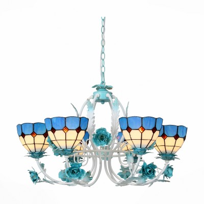 Люстра St luce SL372.953.06 Lavoro Люстра St luce SL372.953.06 LavoroПодвесные<br>Модели коллекции Lavoro очень красивы. Неспроста они начали свой путь в мире дизайна из ателье ювелирного дома Тиффани. И металлическое основание, окрашенное в белый и голубой цвета, и стеклянные плафоны из разноцветного витражного стекла изготовлены вручную. Светильники станут настоящим украшением зала, гостиной, спальни, оформленных в стиле Арт Нуво.<br><br>Установка на натяжной потолок: Да<br>S освещ. до, м2: 12<br>Крепление: планка<br>Тип лампы: накаливания / энергосбережения / LED-светодиодная<br>Тип цоколя: E14<br>Количество ламп: 6<br>MAX мощность ламп, Вт: 40<br>Диаметр, мм мм: 750<br>Высота, мм: 500 - 1000