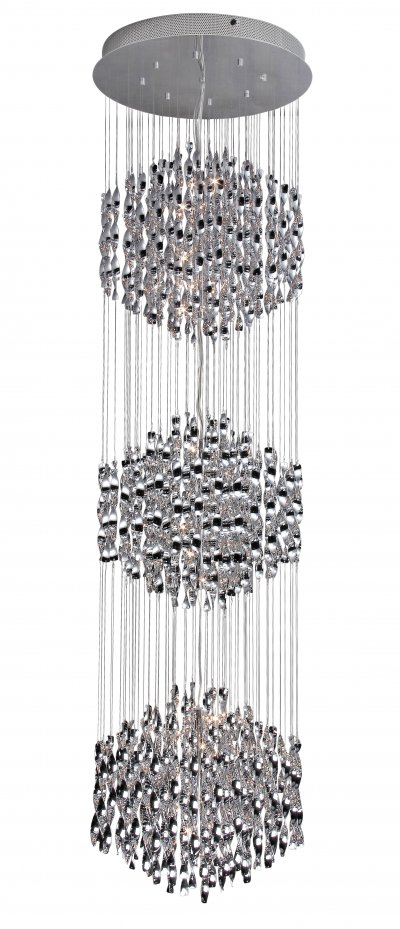 Светильник подвесной St luce SL450.103.54 Светильник подвесной St luce SL450.103.54Каскадные<br>Касаемо коллекции модели St luce SL450.103.54 хотелось бы отметить основные моменты: Струящиеся стеклянные и металлические спирали люстр серии Arric сразу делают эти светильники ярким акцентом интерьера в стиле модерн или других современных стилях. Изделия представлены в трёх вариантах: белое и красное стекло, а также металлический хром. Арматура светильников выполнена из металла с покрытием хром.<br><br>Установка на натяжной потолок: Да<br>S освещ. до, м2: 72<br>Крепление: планка<br>Тип лампы: галогенная / LED-светодиодная<br>Тип цоколя: G4<br>Цвет арматуры: серебристый<br>Количество ламп: 54<br>Ширина, мм: 680<br>Диаметр, мм мм: 680<br>Длина, мм: 680<br>Высота, мм: 2500<br>Поверхность арматуры: глянцевая<br>Оттенок (цвет): серебристый<br>MAX мощность ламп, Вт: 20