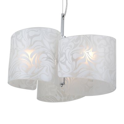 Светильник подвесной St luce SL475.553.03 Светильник подвесной St luce SL475.553.03Подвесные<br>Если Вы настроены купить светильник модели SL47555303, то обратите внимание: Люстры коллекции Lista воплощают динамичность и простоту интерьеров ХХ1 века. Плафон из белого матового стекла с изящным узором и металлическое основание цвета хром - элегантная простота, никаких декоративных излишеств. Светилники Lista подойдут для помещения, оформленного в стиле хай тек, модерн, фьюжн.<br><br>Установка на натяжной потолок: Да<br>S освещ. до, м2: 9<br>Крепление: Планка<br>Тип лампы: накаливания / энергосбережения / LED-светодиодная<br>Тип цоколя: E27<br>Количество ламп: 3<br>MAX мощность ламп, Вт: 60<br>Диаметр, мм мм: 450<br>Длина цепи/провода, мм: 1750<br>Высота, мм: 420<br>Поверхность арматуры: глянцевая<br>Оттенок (цвет): белый с узором<br>Цвет арматуры: серебристый