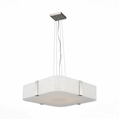 Светильник St Luce SL479.553.06 Светильник St Luce SL479.553.06Подвесные<br>Если Вы настроены купить светильник модели SL47955306, то обратите внимание: Подвесные светильники коллекции Donoпохожи на подарочные коробки с секретом. Круг и квадрат с закругленными углами на подвесе из нескольких металлических нитей.Поверхностьстеклянного плафона украшена геометрическими орнаментами, выполненными за счет напыления хрустальной крошки .Переливы света дополнительно отражаются в металлических деталях основания, окрашенного в цвет хром . Элегантные и необычные светильники коллекции Dono внесут праздничность и комфорт в интерьер зала, спальни, гостиной, оформленных в современном стиле.<br><br>Установка на натяжной потолок: Да<br>S освещ. до, м2: 18<br>Тип лампы: Накаливания / энергосбережения / светодиодная<br>Тип цоколя: E27<br>Количество ламп: 6<br>Ширина, мм: 500<br>MAX мощность ламп, Вт: 60<br>Длина, мм: 500<br>Высота, мм: 120 - 1200
