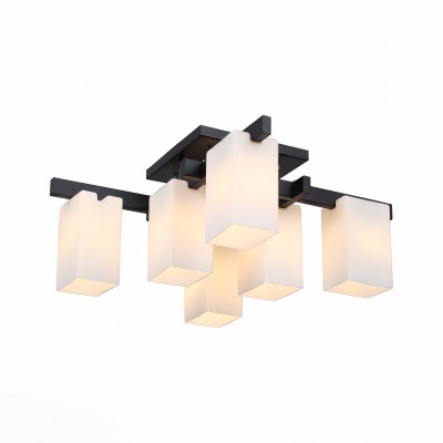 Люстра потолочная St luce SL541.402.06 Люстра потолочная St luce SL541.402.06Потолочные<br><br><br>Установка на натяжной потолок: Да<br>S освещ. до, м2: 16<br>Крепление: Планка<br>Тип лампы: накаливания / энергосбережения / LED-светодиодная<br>Тип цоколя: E27<br>Количество ламп: 6<br>Ширина, мм: 770<br>MAX мощность ламп, Вт: 40<br>Длина, мм: 770<br>Высота, мм: 310<br>Поверхность арматуры: матовая<br>Цвет арматуры: черный