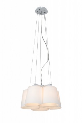 Светильник St luce SL543.503.05 Светильник St luce SL543.503.05Подвесные<br>Касаемо коллекции модели St luce SL543.503.05 хотелось бы отметить основные моменты: Оригинальное исполнение плафонов люстр коллекции Chiello делает их экстравагантной деталью в интерьере зала, кабинета,гостиной,спальни,оформленных в стиле модерн или минимализм. Основание светильников выполнено из металла с белым покрытием. Плафоны изготовлены из высококачественного белого матового стекла.<br><br>Установка на натяжной потолок: Ограничено<br>S освещ. до, м2: 15<br>Крепление: Планка<br>Тип лампы: накаливания / энергосбережения / LED-светодиодная<br>Тип цоколя: E27<br>Количество ламп: 5<br>MAX мощность ламп, Вт: 60<br>Диаметр, мм мм: 550<br>Высота, мм: 230<br>Поверхность арматуры: матовая<br>Цвет арматуры: серебристый