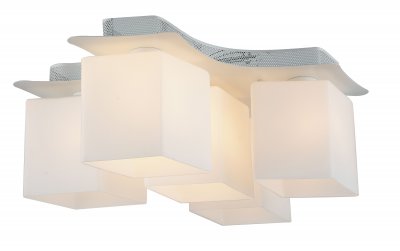 Люстра потолочная St luce SL548.502.05 Intersezione Люстра потолочная St luce SL548.502.05 IntersezioneПотолочные<br>Если Вы настроены купить светильник модели SL54850205, то обратите внимание: Современный и стильный светильник Aspetto создан для освещения интерьеров в стиле минимализм, хай тек или техно. Прямые линии, строгая геометрия, белый цвет металлического основания и матовые стеклянные плафоны- так выглядит современный светильник для городских квартир и рабочих помещений.<br><br>Установка на натяжной потолок: Ограничено<br>S освещ. до, м2: 15<br>Крепление: Планка<br>Тип лампы: накаливания / энергосбережения / LED-светодиодная<br>Тип цоколя: E27<br>Количество ламп: 5<br>Ширина, мм: 450<br>MAX мощность ламп, Вт: 60<br>Длина, мм: 600<br>Высота, мм: 250<br>Поверхность арматуры: матовая<br>Цвет арматуры: белый
