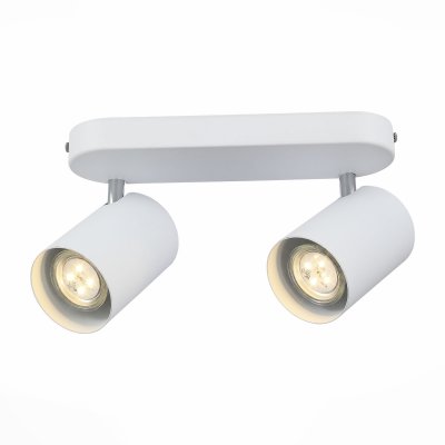 Светильник St Luce SL597.501.02 Светильник St Luce SL597.501.02Двойные<br>Если Вы настроены купить светильник модели SL59750102, то обратите внимание: Споты коллекции Fanale могут быть зональным или общим источником света. Эти модели создадут в интерьере функциональное пространство, придадут определенный шарм своим внешним образом. Основания светильников выполнены из металла и окрашены в белый цвет. Матовые плафоны будут гармонично смотреться на фоне светлой отделки стен или потолка , или же контрастно подчеркнут всю глубину темных оттенков в отделке интерьера.<br><br>Тип лампы: галогенная/LED<br>Тип цоколя: GU10<br>Количество ламп: 2<br>Ширина, мм: 120<br>Высота, мм: 150