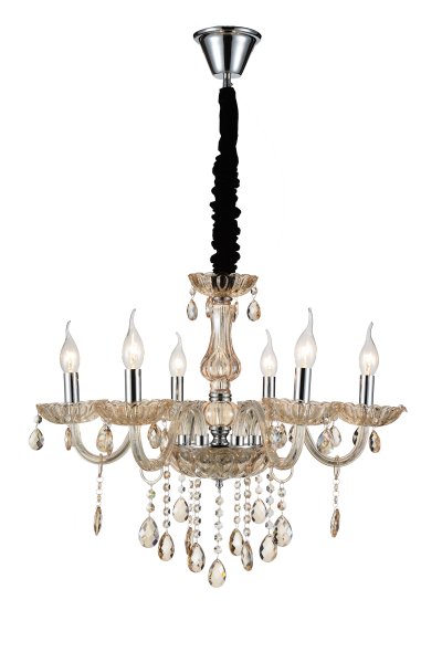 Люстра подвесная St luce SL646.103.06 Люстра подвесная St luce SL646.103.06Подвесные<br>Если Вы настроены купить светильник модели SL64610306, то обратите внимание: Люстры коллекции Paralume восхищают своим блеском и великолепием. Основание выполнено из металла с покрытием цвета хром . Изящно изогнутые рожки светильника декорированы витым стеклом цвета шампань, чаши и декоративные элементы также выполнены из прозрачного рельефного стекла. Финальный штрих композиции – россыпь хрустальных подвесок. Это по-настоящему праздничная люстра, её сияние создает необыкновенную, живую игру света, который преломляется в гранях стекла и хрусталя.<br><br>Установка на натяжной потолок: Да<br>S освещ. до, м2: 12<br>Крепление: Крюк<br>Тип лампы: накаливания / энергосбережения / LED-светодиодная<br>Тип цоколя: E14<br>Количество ламп: 6<br>MAX мощность ламп, Вт: 40<br>Диаметр, мм мм: 630<br>Высота, мм: 680<br>Поверхность арматуры: глянцевая<br>Цвет арматуры: серебристый