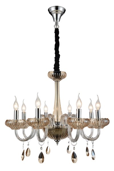 Люстра подвесная St luce SL653.203.08 Lazuli Люстра подвесная St luce SL653.203.08 LazuliПодвесные<br>Касаемо коллекции модели St luce SL653.203.08 хотелось бы отметить основные моменты: Разнообразит обстановку, придать ей нарядный и торжественно вид смогут люстры из коллекции Lazuli. Основание выполнено из металла с покрытием хром. Благородный блистающий цвет хрома гармонично сочетается с декоративными элементами из голубого, пурпурного хрустального стекла и с хрусталём цвета шампань. Это яркое сочетание создает эффектную стилистическую композицию. <br>Люстры и бра коллекции Lazuli идеально подойдут для столовых, гостиных и спальных комнат.<br><br>Установка на натяжной потолок: Да<br>S освещ. до, м2: 16<br>Крепление: Крюк<br>Тип лампы: накаливания / энергосбережения / LED-светодиодная<br>Тип цоколя: E14<br>Количество ламп: 8<br>MAX мощность ламп, Вт: 40<br>Диаметр, мм мм: 520<br>Высота, мм: 780<br>Поверхность арматуры: глянцевая<br>Цвет арматуры: серебристый