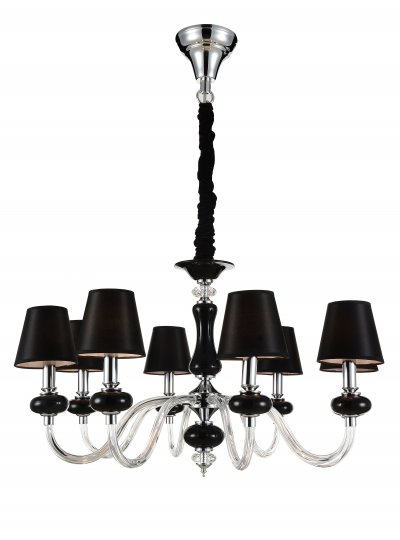 Люстра подвесная St luce SL654.403.08 Lume Люстра подвесная St luce SL654.403.08 LumeПодвесные<br>Касаемо коллекции модели St luce SL654.403.08 хотелось бы отметить основные моменты: Люстры и бра коллекции Lume приятно осветит пространство зала, спальни или гостиной, оформленных в стиле модерн или эклектика. Современный элегантный образ светильников состоит из текстильного абажура с гламурным отблеск и металлического хромированного основания, декорированного элементами из белого и черного хрусталя. <br>Комфортное свечение люстр коллекции Lume окутает пространство теплотой и уютом, где можно хорошо отдохнуть и насладиться душевной атмосферой.<br><br>Установка на натяжной потолок: Да<br>S освещ. до, м2: 16<br>Крепление: Крюк<br>Тип лампы: накаливания / энергосбережения / LED-светодиодная<br>Тип цоколя: E14<br>Количество ламп: 8<br>MAX мощность ламп, Вт: 40<br>Диаметр, мм мм: 780<br>Высота, мм: 460<br>Поверхность арматуры: глянцевая<br>Цвет арматуры: серебристый