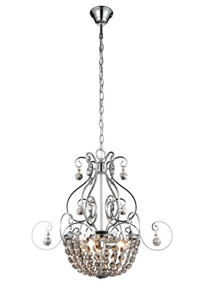 Люстра подвесная St luce SL666.403.03 Indovinello Люстра подвесная St luce SL666.403.03 IndovinelloПодвесные<br>Если Вы настроены купить светильник модели SL66640303, то обратите внимание: Элегантность и изысканность нашли свое отражение в светильниках коллекции Indovinello. Холодный блеск металлических деталей цвета хрома контрастирует с плафонами из органзы коньячного цвета. Подвески прозрачного хрусталя дополняют романтичный и загадочный образ светильников. Модели Indovinello можно использовать для оформления гостиной, кабинета, спальни, элитных ресторанов и модных салонов.<br><br>Установка на натяжной потолок: Да<br>S освещ. до, м2: 6<br>Крепление: Крюк<br>Тип лампы: накаливания / энергосбережения / LED-светодиодная<br>Тип цоколя: E14<br>Количество ламп: 3<br>MAX мощность ламп, Вт: 40<br>Диаметр, мм мм: 560<br>Высота, мм: 480<br>Поверхность арматуры: глянцевая<br>Цвет арматуры: серебристый