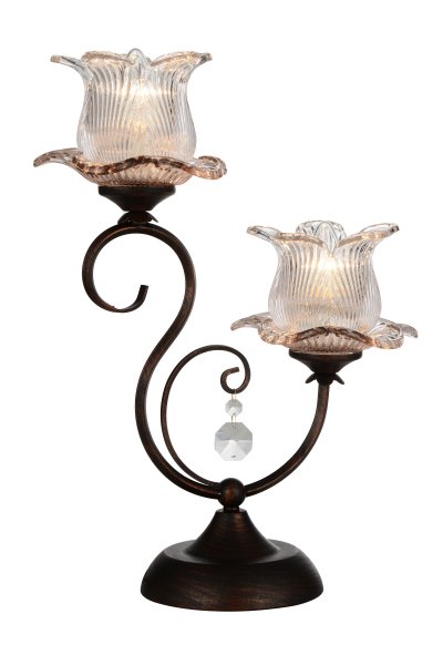 Настольная лампа St luce SL667.204.02 Bellezza Настольная лампа St luce SL667.204.02 BellezzaФлористика<br>Если Вы настроены купить светильник модели SL66720402, то обратите внимание: Сдержанная роскошь и романтичность- так можно охарактеризовать модели коллекции Bellezza. Изящные детали металлического основания темно- коричневого цвета имитируют ковку и прекрасно сочетаются с плафонами из стекла прозрачного и коньячного цветов . Крупные подвески из прозрачного хрусталя достойно завершают элегантный образ светильников. Модели люстр коллекции Bellezza достойно украсят гостиные, залы, холлы в стиле кантри с элементами средневековья<br><br>Тип лампы: накаливания / энергосбережения / LED-светодиодная<br>Тип цоколя: E14<br>Количество ламп: 2<br>Ширина, мм: 330<br>MAX мощность ламп, Вт: 40<br>Высота, мм: 440<br>Поверхность арматуры: глянцевая<br>Цвет арматуры: коричневый