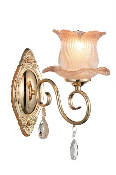 Светильник настенный бра St luce SL668.201.01 Lussuoso Светильник настенный бра St luce SL668.201.01 LussuosoФлористика<br>Если Вы настроены купить светильник модели SL66820101, то обратите внимание: Элегантная роскошь присуща светильникам коллекции Pianta. Основание моделей выполнено из металла цвета французского золота, что придает им особую аристократичность. Люстры украшены декоративными подвесками из прозрачного хрусталя. Плафоны выполнены в форме цветочных бутонов из стекла. Эти светильники станут прекрасным дополнением интерьеров спальни, зала, гостиной в современном классическом стиле или в стиле модерн.<br><br>Крепление: планка<br>Тип лампы: накаливания / энергосбережения / LED-светодиодная<br>Тип цоколя: E14<br>Количество ламп: 1<br>Ширина, мм: 170<br>MAX мощность ламп, Вт: 40<br>Расстояние от стены, мм: 260<br>Высота, мм: 400<br>Поверхность арматуры: глянцевая<br>Цвет арматуры: Золотой