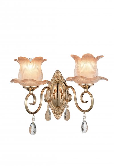 Светильник настенный бра St luce SL668.201.02 Lussuoso Светильник настенный бра St luce SL668.201.02 LussuosoФлористика<br>Если Вы настроены купить светильник модели SL66820102, то обратите внимание: Элегантная роскошь присуща светильникам коллекции Pianta. Основание моделей выполнено из металла цвета французского золота, что придает им особую аристократичность. Люстры украшены декоративными подвесками из прозрачного хрусталя. Плафоны выполнены в форме цветочных бутонов из стекла. Эти светильники станут прекрасным дополнением интерьеров спальни, зала, гостиной в современном классическом стиле или в стиле модерн.<br><br>Крепление: планка<br>Тип лампы: накаливания / энергосбережения / LED-светодиодная<br>Тип цоколя: E14<br>Количество ламп: 2<br>Ширина, мм: 360<br>MAX мощность ламп, Вт: 40<br>Расстояние от стены, мм: 260<br>Высота, мм: 400<br>Поверхность арматуры: глянцевая<br>Цвет арматуры: Золотой