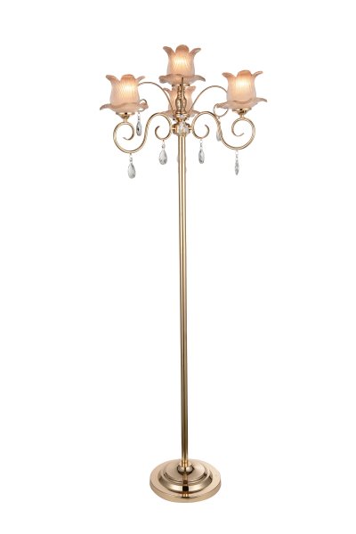Торшер St luce SL668.205.04 Lussuoso Торшер St luce SL668.205.04 LussuosoФлористика<br>Если Вы настроены купить светильник модели SL66820504, то обратите внимание: Элегантная роскошь присуща светильникам коллекции Pianta. Основание моделей выполнено из металла цвета французского золота, что придает им особую аристократичность. Люстры украшены декоративными подвесками из прозрачного хрусталя. Плафоны выполнены в форме цветочных бутонов из стекла. Эти светильники станут прекрасным дополнением интерьеров спальни, зала, гостиной в современном классическом стиле или в стиле модерн.<br><br>Тип лампы: накаливания / энергосбережения / LED-светодиодная<br>Тип цоколя: E14<br>Количество ламп: 4<br>Ширина, мм: 600<br>MAX мощность ламп, Вт: 40<br>Высота, мм: 1550<br>Поверхность арматуры: глянцевая<br>Цвет арматуры: Золотой