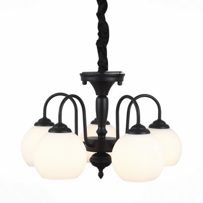 Светильник St Luce SL685.403.05 Светильник St Luce SL685.403.05Подвесные<br>Если Вы настроены купить светильник модели SL68540305, то обратите внимание: Модели коллекции Cupo сочетают гармонию простых и чистых форм, скромную декоративность и тонкое чувство стилистики. Элегантность металлического основания чёрного цвета и пространственная конструкция люстр создают впечатление легкости и нежной красоты. Светильники коллекции Cupo гармонично впишутся в интерьер холла, спальни или кабинета, оформленных в классическом стиле, стиле кантри или эклектика.<br><br>Установка на натяжной потолок: Да<br>S освещ. до, м2: 15<br>Тип лампы: Накаливания / энергосбережения / светодиодная<br>Тип цоколя: E27<br>Количество ламп: 5<br>MAX мощность ламп, Вт: 60<br>Диаметр, мм мм: 620<br>Высота, мм: 440 - 720