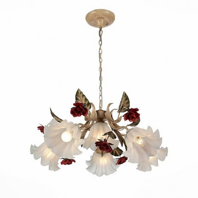 Светильник St Luce SL687.652.06 Светильник St Luce SL687.652.06Подвесные<br>Если Вы настроены купить светильник модели SL68765206, то обратите внимание: Подвесные светильники Mazzo в изобилии демонстрирует красоту цветочного ансамбля из бутонов роз! Нежная листва и соцветия роз красного цвета выкованы из металла так мастерски, что выглядят как настоящие цветущие растения. Роскошный образ люстры Mazzo гармонично дополняют нежные плафоны из белого стекла. Композиционная форма и реалистичность моделей Mazzo вдохновляют на создание романтичного интерьера в доме или на солнечной веранде!<br><br>Установка на натяжной потолок: Да<br>S освещ. до, м2: 15<br>Тип лампы: Накаливания / энергосбережения / светодиодная<br>Тип цоколя: E27<br>Количество ламп: 5<br>MAX мощность ламп, Вт: 60<br>Диаметр, мм мм: 700<br>Высота, мм: 300 - 890
