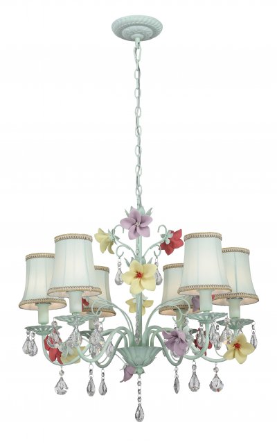 Люстра подвесная St luce SL700.903.06 Prato Люстра подвесная St luce SL700.903.06 PratoПодвесные<br>Касаемо коллекции модели St luce SL700.903.06 хотелось бы отметить основные моменты: Люстры серии Prato круглый год будут напоминать о прекрасном лете, вносить свежесть и хорошее настроение в интерьер квартиры или загородного дома. Металлическое основание окрашено в нежный светлозеленый цвет. Декоративные элементы выполнены из металла в виде цветков франжипани и окрашены вручную. Текстильные плафоны мягко рассеивают свет. Люстра украшена хрустальными подвесами.<br><br>Установка на натяжной потолок: Да<br>S освещ. до, м2: 18<br>Крепление: Планка<br>Тип лампы: накаливания / энергосбережения / LED-светодиодная<br>Тип цоколя: E14<br>Количество ламп: 6<br>MAX мощность ламп, Вт: 60<br>Диаметр, мм мм: 600<br>Высота, мм: 650<br>Поверхность арматуры: матовая<br>Цвет арматуры: зеленый