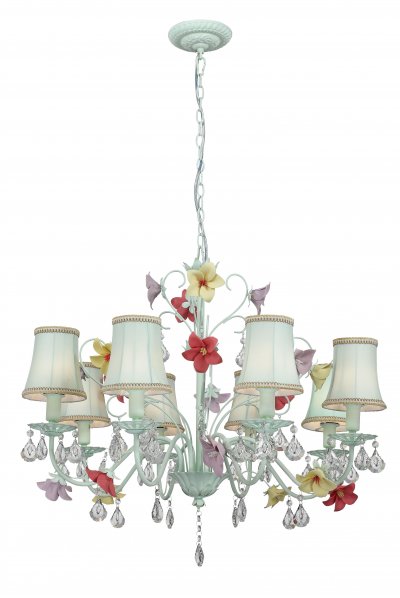 Светильник St luce SL700.903.08 Светильник St luce SL700.903.08Подвесные<br>Касаемо коллекции модели St luce SL700.903.08 хотелось бы отметить основные моменты: Люстры серии Prato круглый год будут напоминать о прекрасном лете, вносить свежесть и хорошее настроение в интерьер квартиры или загородного дома. Металлическое основание окрашено в нежный светлозеленый цвет. Декоративные элементы выполнены из металла в виде цветков франжипани и окрашены вручную. Текстильные плафоны мягко рассеивают свет. Люстра украшена хрустальными подвесами.<br><br>Установка на натяжной потолок: Да<br>S освещ. до, м2: 24<br>Крепление: Планка<br>Тип лампы: накаливания / энергосбережения / LED-светодиодная<br>Тип цоколя: E14<br>Количество ламп: 8<br>MAX мощность ламп, Вт: 60<br>Диаметр, мм мм: 750<br>Высота, мм: 660<br>Поверхность арматуры: матовая<br>Цвет арматуры: зеленый