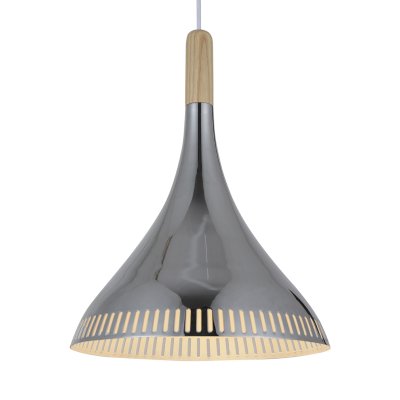 Светильник подвесной St luce SL710.103.01 Светильник подвесной St luce SL710.103.01Одиночные<br>Если Вы настроены купить светильник модели SL71010301, то обратите внимание: Мягкий свет моделей коллекции Agilita создаст уют даже в небольшом пространстве . Урбанистический лаконичный дизайн люстр, не перегруженный лишними деталями, сможет стать ярким акцентом интерьера спальни, прихожей или рабочего кабинета.. Металлический плафон черного или белого цвета в сочетании с деревянной арматурой смотрится очень стильно и современно. Дизайнеры воплотили в светильниках коллекции Agilita модные тенденции, комбинируя различные материалы и сочетая красоту с практичностью.<br><br>Крепление: на планку<br>Тип лампы: накаливания / энергосбережения / LED-светодиодная<br>Тип цоколя: E27<br>Количество ламп: 1<br>MAX мощность ламп, Вт: 60<br>Диаметр, мм мм: 300<br>Длина цепи/провода, мм: 1100<br>Высота, мм: 400<br>Поверхность арматуры: глянцевая<br>Оттенок (цвет): хром, белый<br>Цвет арматуры: серебристый хром