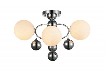 Люстра потолочная St luce SL715.102.03 Люстра потолочная St luce SL715.102.03Потолочные<br>Если Вы настроены купить светильник модели SL71510203, то обратите внимание: Оригинально и роскошно выглядят люстры из коллекции Forma. Дизайнеры совместили нежное матовое стекло и блеск хромированного металла, что выглядит весьма экстравагантно и самобытно. Такие люстры можно размещать в центре просторных и небольших комнат, стильно дополнив их настенными светильниками в единой стилистике. Интересная симметрия и оригинальное сочетание фактур отлично дополнит классический интерьер, а также апартаменты в современном стиле, например, арт-деко. Очаровательная люстра позволит любой комнате стать интересней и уютней, приобрести свою индивидуальность.<br><br>Установка на натяжной потолок: Да<br>S освещ. до, м2: 9<br>Крепление: Планка<br>Тип лампы: накаливания / энергосбережения / LED-светодиодная<br>Тип цоколя: E27<br>Количество ламп: 3<br>MAX мощность ламп, Вт: 60<br>Диаметр, мм мм: 560<br>Высота, мм: 370<br>Поверхность арматуры: глянцевая<br>Цвет арматуры: серебристый