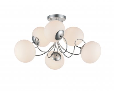 Люстра потолочная St luce SL717.502.06 Acini Люстра потолочная St luce SL717.502.06 AciniПотолочные<br>Если Вы настроены купить светильник модели SL71750206, то обратите внимание: Плавно извивающееся линии металлического основания цвета хром и белые сферические плафоны из матового стекла- стильный дуэт в исполнении моделей коллекции Acini. Изящные легкие формы и уникальность дизайна позволяют светильникам Acini стать достойным украшением современного интерьера зала, гостиной, спальни, оформленных в стиле модерн или неоклассики.<br><br>Установка на натяжной потолок: Да<br>S освещ. до, м2: 12<br>Крепление: Планка<br>Тип лампы: накаливания / энергосбережения / LED-светодиодная<br>Тип цоколя: E27<br>Количество ламп: 6<br>MAX мощность ламп, Вт: 40<br>Диаметр, мм мм: 650<br>Высота, мм: 370<br>Поверхность арматуры: матовая<br>Цвет арматуры: серебристый