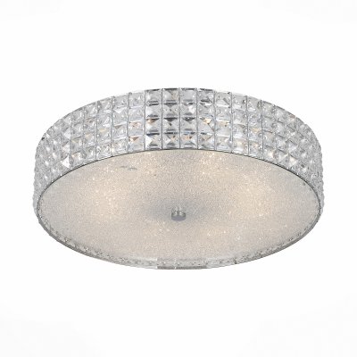 Светильник St Luce SL752.102.08 Светильник St Luce SL752.102.08Потолочные<br>Если Вы настроены купить светильник модели SL75210208, то обратите внимание: Технологическая роскошь футуристической люстры Piatto превосходно совмещает в себе яркость современных направлений в дизайне и утонченность богатой хрустальной отделки. Форма люстры преисполнена легкостью и воздушностью .У подвесных моделей коллекции Piatto тончайшие подвесы практически не заметны, поэтому создается ощущение, что блистающее хромом основание , украшенное изысканными элементам из прозрачного хрусталя, соединены какой-то неведомой и невидимой силой. Блестящая люстра для любителей роскоши и ценителей гламура.<br><br>Установка на натяжной потолок: Ограничено<br>S освещ. до, м2: 16<br>Тип лампы: Накаливания / энергосбережения / светодиодная<br>Тип цоколя: E14<br>Количество ламп: 8<br>MAX мощность ламп, Вт: 40<br>Диаметр, мм мм: 500<br>Высота, мм: 150