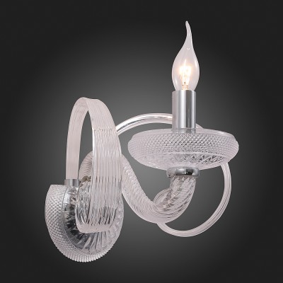 Светильник настенный бра St luce SL786.101.01 Светильник настенный бра St luce SL786.101.01Хрустальные<br>Если Вы настроены купить светильник модели SL78610101, то обратите внимание: Роскошная люстра коллекции Norina - воплощение элегантной классической красоты. Металлическое основание цвета хром и прозрачное выдувное стекло создают гармоничный дуэт . Крупная ценральная чаша также выполненная из прозрачного выдувного стекла, плавно переходит в изогнутые стеклянные рожки. Свечи – источники света, удачно подчеркнуты красивыми розетками из стекла. Люстра станет прекрасным украшением классического интерьера.<br><br>Тип лампы: Накаливания / энергосбережения / светодиодная<br>Тип цоколя: E14<br>Количество ламп: 1<br>Ширина, мм: 150<br>MAX мощность ламп, Вт: 40<br>Расстояние от стены, мм: 250<br>Высота, мм: 350