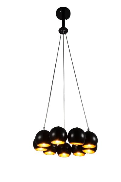 Люстра подвесная St luce SL854.243.09 Люстра подвесная St luce SL854.243.09Подвесные<br>Если Вы настроены купить светильник модели SL85424309, то обратите внимание: Коллекция Glio поражает необычным запоминающимся дизайном. Светильники идеально вписываются в современный интерьер , оформленный в стиле минимализм, техно или хай- тек. <br>Полузакрытые шарообразные абажуры создают мягкое направленное освещение.Возникает ощущение комфорта и уюта как только включаются лампочки и глянцевые поверхности хромированных или черных плафонов начинают активно отражать свет, создавая игривые блики, разлетающиеся по всем поверхностям комнаты.<br><br>Установка на натяжной потолок: Да<br>S освещ. до, м2: 18<br>Крепление: Планка<br>Тип лампы: накаливания / энергосбережения / LED-светодиодная<br>Тип цоколя: E14<br>Количество ламп: 9<br>MAX мощность ламп, Вт: 40<br>Диаметр, мм мм: 470<br>Высота, мм: 450<br>Поверхность арматуры: глянцевая<br>Цвет арматуры: Черный