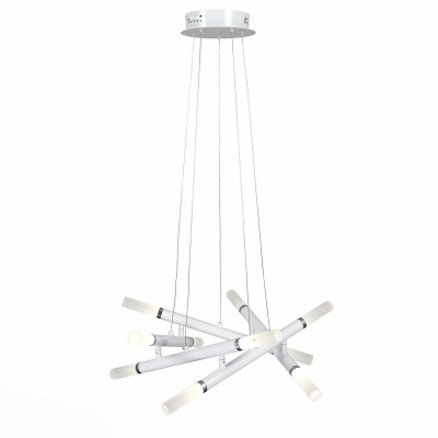Светильник St luce SL888.512.10 Светильник St luce SL888.512.10Подвесные<br>Если Вы настроены купить светильник модели SL88851210, то обратите внимание: Эффектная подвесная люстра Cigare впечатляет неординарным подходом к дизайну. Эта модель абстрагируется от классических решений светодизайна и представляет собой яркий архитектурный обьект. Основание выполнено из металла и окрашено в белый цвет. Источники света- LED закрыты акриловыми плафонами, продолжающими геометрическую форму основания. Эта люстра станет настоящим украшением интерьеров, оформленных в стиле хай тек, технолог и даже поп арт.<br><br>Установка на натяжной потолок: Да<br>S освещ. до, м2: 12<br>Цветовая t, К: 3500<br>Тип лампы: LED<br>Тип цоколя: LED<br>Количество ламп: 1<br>MAX мощность ламп, Вт: 30<br>Диаметр, мм мм: 500<br>Высота, мм: 1100