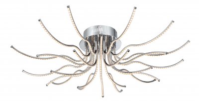 Люстра потолочная St luce SL905.102.24 Exclu Люстра потолочная St luce SL905.102.24 ExcluПотолочные<br>Касаемо коллекции модели St luce SL905.102.24 хотелось бы отметить основные моменты: Люстры серии Exclu разработаны дизайнерами для ценителей современных инноваций в интерьере. Они станут изысканным акцентом и в помещении в стиле модерн, и в стиле техно. Основание и лучи разных форм выполнены из хромированного металла. Источники света - LED, декорированы акриловыми плафонамиполосками.<br><br>Установка на натяжной потолок: Да<br>S освещ. до, м2: 29<br>Крепление: Планка<br>Цветовая t, К: CW - холодный белый 4000 К<br>Тип лампы: LED - светодиодная<br>Тип цоколя: LED<br>Количество ламп: 24<br>MAX мощность ламп, Вт: 72<br>Диаметр, мм мм: 900<br>Высота, мм: 270<br>Поверхность арматуры: глянцевая<br>Цвет арматуры: серебристый