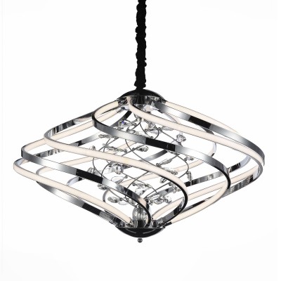 Светильник St Luce SL924.103.08 Светильник St Luce SL924.103.08Подвесные<br>Если Вы настроены купить светильник модели SL92410308, то обратите внимание: Затейливые завитки плафонов светильников коллекции Mulinello переливаются металлическим глянцем, которым покрыта их внутренняя сторона. Внешняя сторона завитков выполнна из матового акрила и отлично пропускает свет. Чем не альтернатива классическому представлению о потолочном освещении? Рассеиватели, направленные в разные стороны, обеспечивают равномерный свет по всему пространству помещения. Использование сразу нескольких светильников из серии Mulinello добавит интерьеру роскоши, торжественности и нарядности.<br><br>Установка на натяжной потолок: Да<br>S освещ. до, м2: 18<br>Цветовая t, К: 4000<br>Тип лампы: LED<br>Тип цоколя: LED<br>Количество ламп: 1<br>MAX мощность ламп, Вт: 46<br>Диаметр, мм мм: 590<br>Высота, мм: 440 - 1100