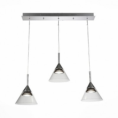 Светильник St Luce SL930.103.03 Светильник St Luce SL930.103.03Тройные<br>Если Вы настроены купить светильник модели SL93010303, то обратите внимание: Легкие, почти невесомые светильники коллекции Cono выполненные в стиле модерн, найдут свое место во многих современных интерьерах, а широкий выбор моделей позволит создать интересные зональные световые решения на больших площадях. Сочетание элегантного хромированного основания и прозрачного акрилового плафона , по форме напоминающего воронку, - дань современной моде и отличное решение для получения чистого и яркого света, способного заполнить все пространство вокруг.<br><br>S освещ. до, м2: 9<br>Тип лампы: LED<br>Тип цоколя: LED<br>Количество ламп: 3<br>Ширина, мм: 190<br>MAX мощность ламп, Вт: 7.2<br>Длина, мм: 750<br>Высота, мм: 1300