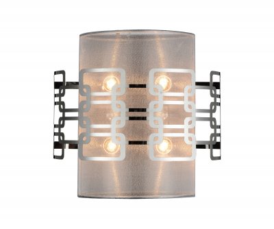 Светильник настенный бра St luce SL940.101.04 Светильник настенный бра St luce SL940.101.04Современные<br>Если Вы настроены купить светильник модели SL94010104, то обратите внимание: Изящные и элегантные люстры коллекции Ajur украсят интерьер зала, спальни, кабинета, оформленных в неоклассическом стиле, стиле модерн или минимализм. <br>Ажурное переплетение металлической конструкции обрамляет плафон из органзы. Белое матовое стекло, закрывающие плафон снизу, создает мягкое уютное освещение в интерьере.<br><br>Крепление: на планку<br>Тип лампы: галогенная / LED-светодиодная<br>Тип цоколя: G9<br>Количество ламп: 4<br>Ширина, мм: 275<br>MAX мощность ламп, Вт: 40<br>Расстояние от стены, мм: 130<br>Высота, мм: 260<br>Поверхность арматуры: глянцевая<br>Цвет арматуры: серебристый