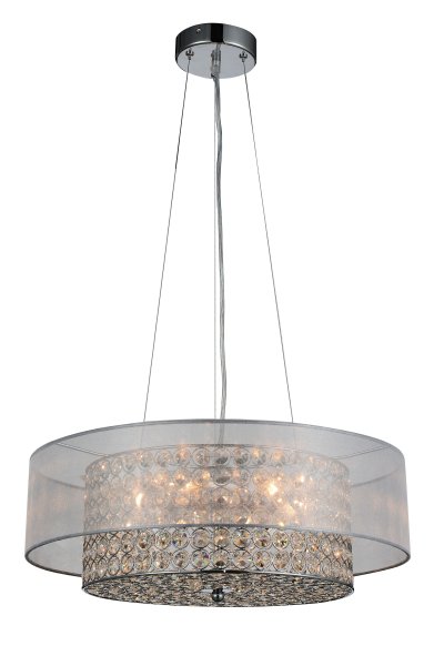 Люстра подвесная St luce SL941.103.06 Люстра подвесная St luce SL941.103.06Подвесные<br>Если Вы настроены купить светильник модели SL94110306, то обратите внимание: Яркое сияние хрустальных кристаллов светильников коллекции Rullo создает загадочную игру света. Хромированное металлическое основание подчеркивает блеск хрусталя, а текстильный плафон делает его мягче и уютнее.<br>Эти модели отлично подойдут для интерьеров в стиле постмодерн, арт -деко или минимализм.<br><br>Установка на натяжной потолок: Да<br>S освещ. до, м2: 12<br>Крепление: Планка<br>Тип лампы: накаливания / энергосбережения / LED-светодиодная<br>Тип цоколя: E14<br>Количество ламп: 6<br>MAX мощность ламп, Вт: 40<br>Диаметр, мм мм: 500<br>Высота, мм: 200<br>Поверхность арматуры: глянцевая<br>Цвет арматуры: серебристый
