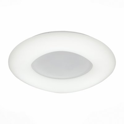 SL960.572.01 Светильник потолочный ST Luce БелыйБелый LED 1*80W SL960.572.01 Светильник потолочный ST Luce БелыйБелый LED 1*80WПотолочные<br>Если Вы настроены купить светильник модели SL96057201, то обратите внимание: Фантастический внешний вид люстр коллекции Levita станет изумительно красивой находкой для самых разных современных интерьеров. В этих моделях гармонично сочетаются ярко выраженная технологичность, простота формы и эстетическая красота. Произвольно изгибающийся закольцованный плафон из белого матового акрила мягко рассеивает достаточно яркий свет от источников LED . Основания люстр выполнено из металла, окрашенного в белый цвет . Легкость и воздушность моделей коллекции Levita создают потрясающие композиции в интерьере.<br><br>Установка на натяжной потолок: Да<br>S освещ. до, м2: 32<br>Цветовая t, К: 5000<br>Тип лампы: LED<br>Тип цоколя: LED<br>MAX мощность ламп, Вт: 80<br>Диаметр, мм мм: 750<br>Высота, мм: 120