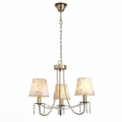 Светильник St luce SLE102.203.03 Светильник St luce SLE102.203.03Подвесные<br>Если Вы настроены купить светильник модели SLE10220303, то обратите внимание: Роскошная и торжественная, а вместе с тем нежная и романтичная, коллекция светильников RIposo - настоящий шедевр дизайнерского искусства. Мягкий свет, ощущение уюта, душевного тепла и приватности обстановки – такая лампа станет идеальным дополнением к интерьеру спальни или добавит душевности дружеским беседам в сдержанном свете гостиной. Плавные изящные линии металлического каркаса, мягкие тона тканевых абажуров, кристально прозрачные хрустальные подвески , в которых отражается и преломляется ниспадающий свет лампы накаливания, - все настолько продумано, что кажется совершенным.<br><br>Установка на натяжной потолок: Да<br>S освещ. до, м2: 6<br>Тип лампы: Накаливания / энергосбережения / светодиодная<br>Тип цоколя: E14<br>Количество ламп: 3<br>MAX мощность ламп, Вт: 40<br>Диаметр, мм мм: 560<br>Высота, мм: 400 - 1000
